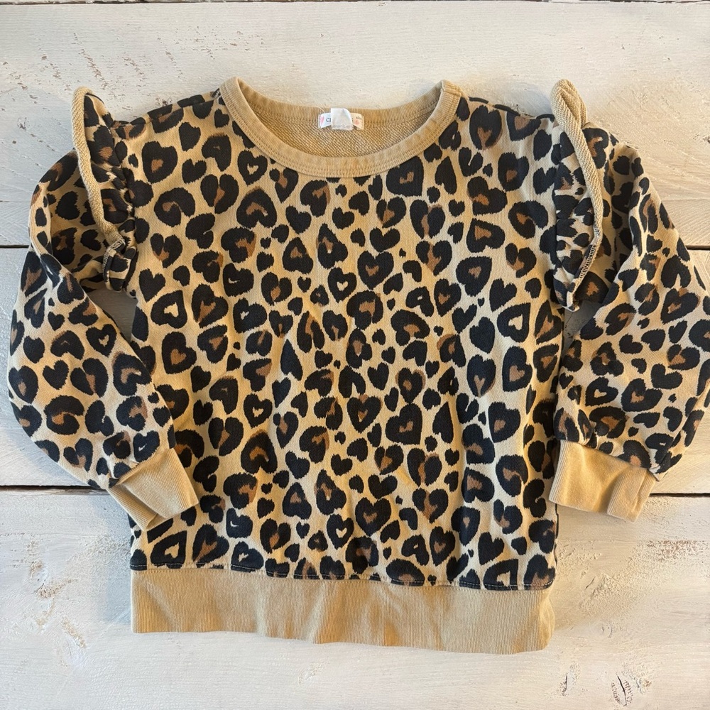 Crewcuts Girls Leopard Heart Sweatshirt
